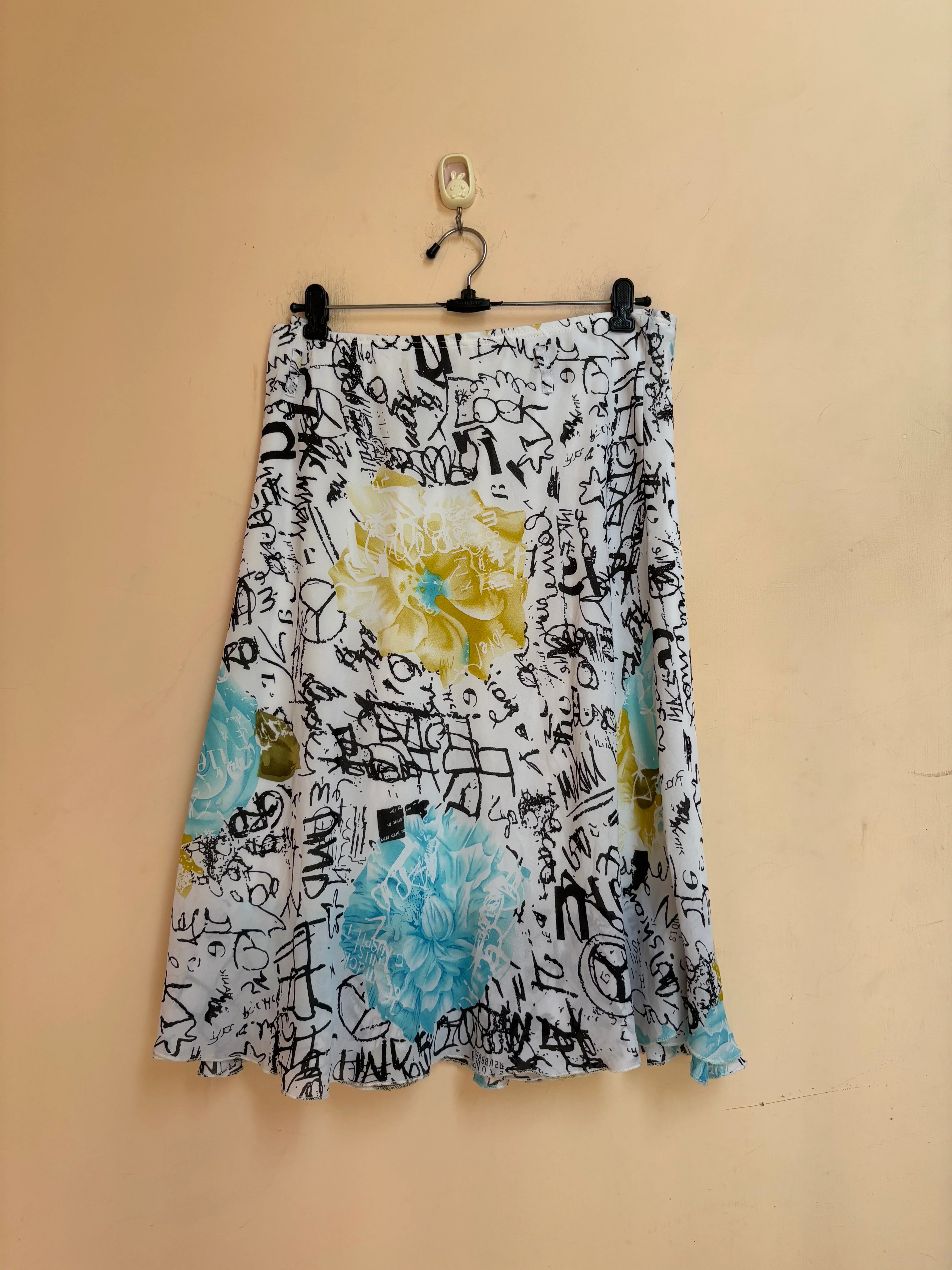 RIXO floral cheetah styled skirt