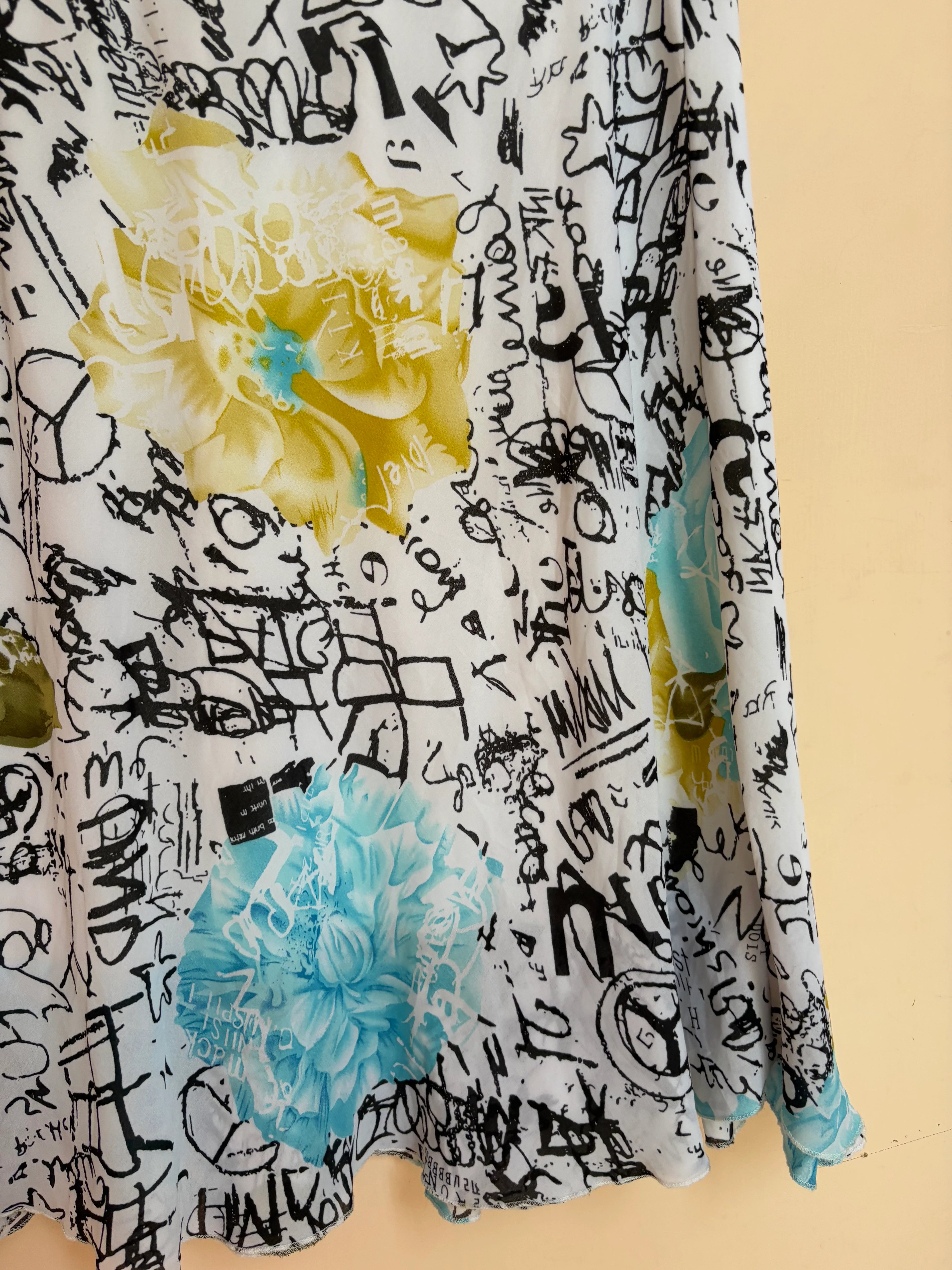 RIXO floral cheetah styled skirt